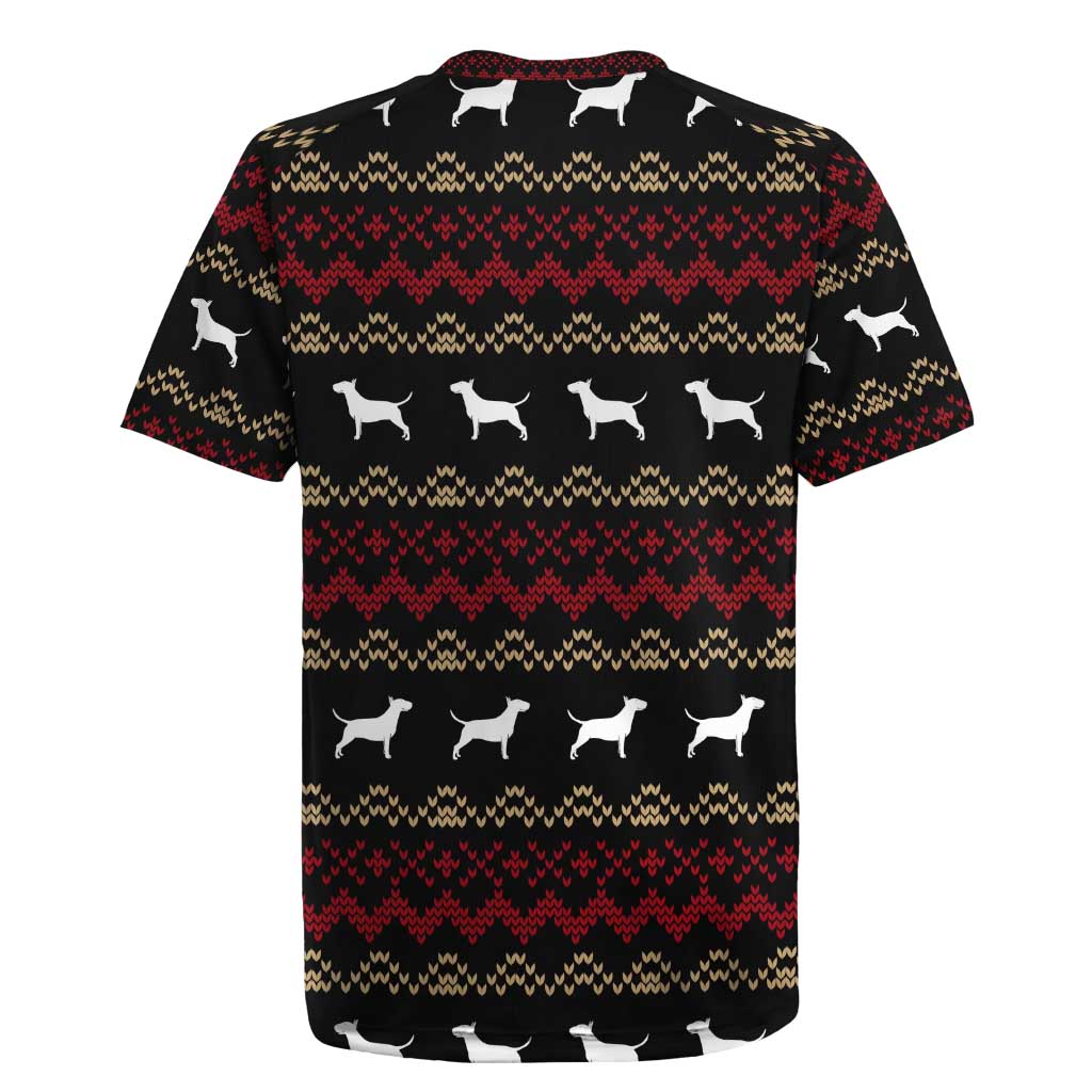 Christmas Bull Dog Terrier Rugby Jersey Xmas Holiday Patterns - Wonder Print Shop