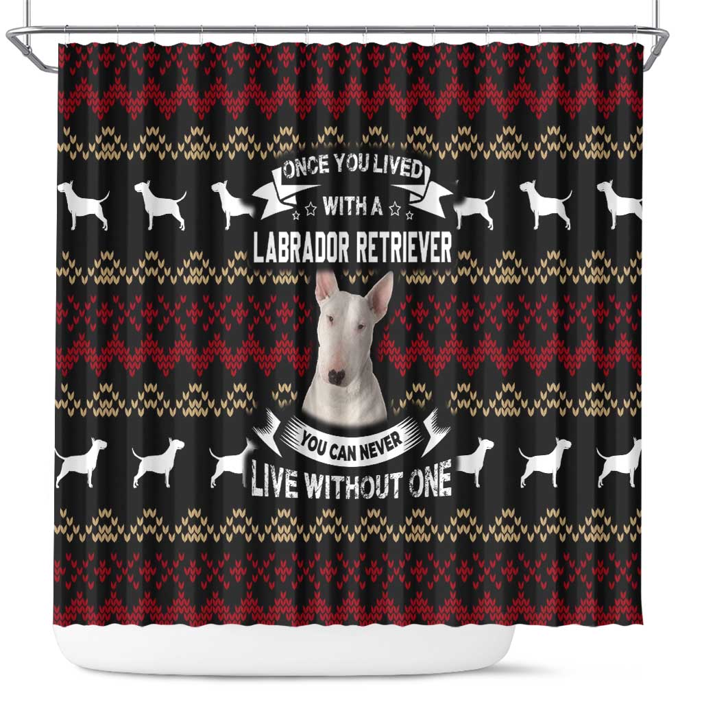 Christmas Bull Dog Terrier Shower Curtain Xmas Holiday Patterns - Wonder Print Shop