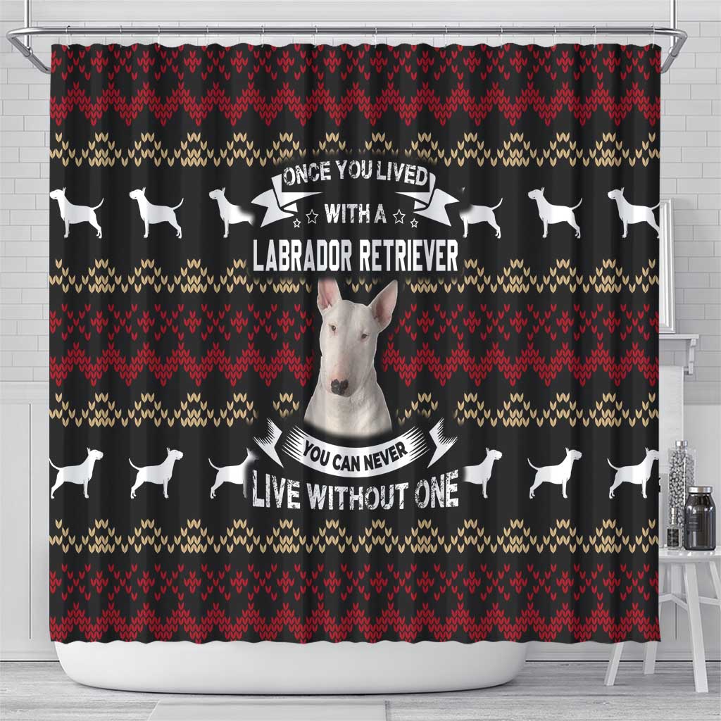 Christmas Bull Dog Terrier Shower Curtain Xmas Holiday Patterns - Wonder Print Shop