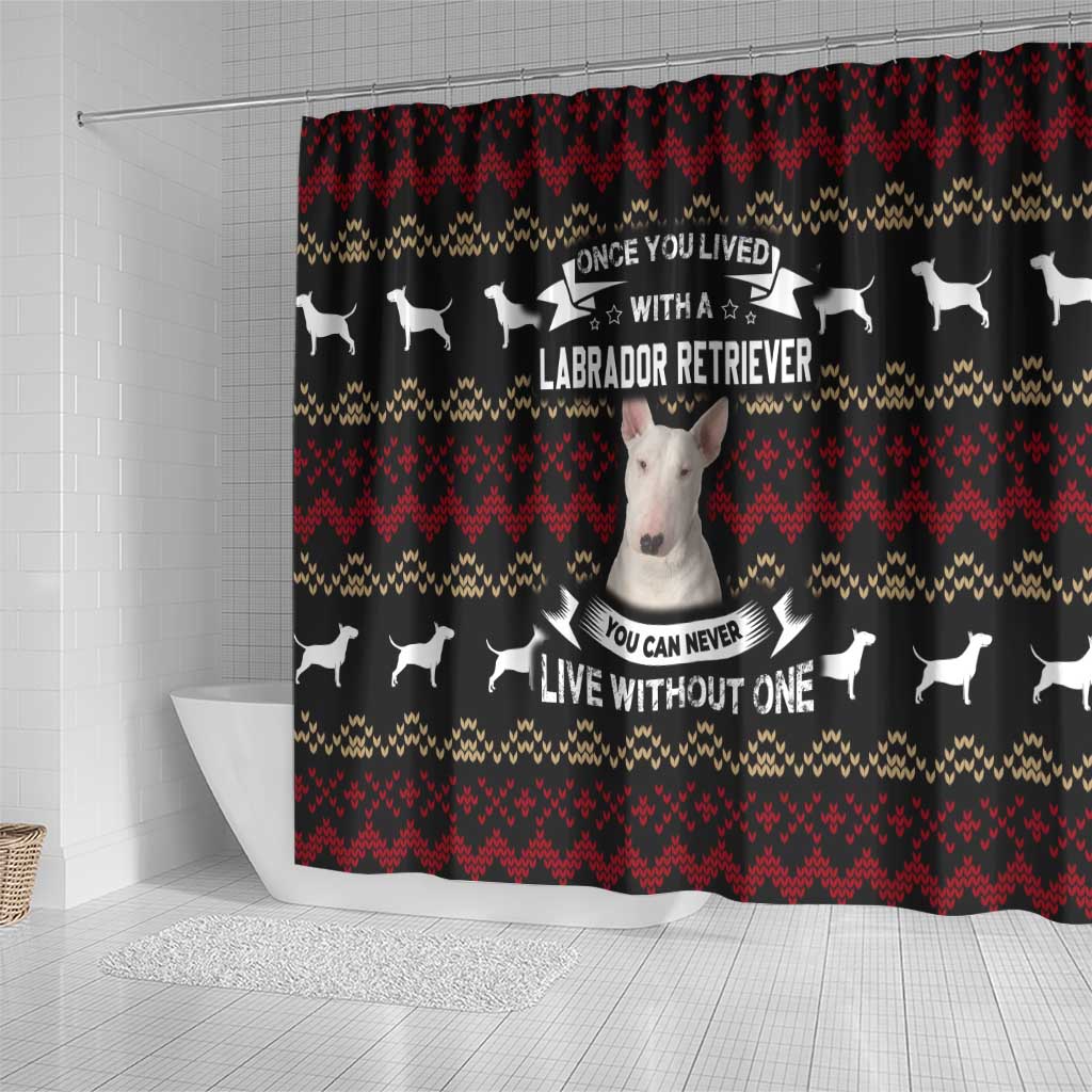 Christmas Bull Dog Terrier Shower Curtain Xmas Holiday Patterns - Wonder Print Shop