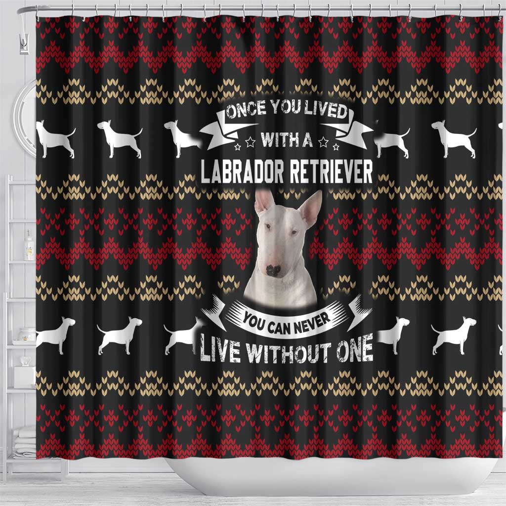 Christmas Bull Dog Terrier Shower Curtain Xmas Holiday Patterns - Wonder Print Shop