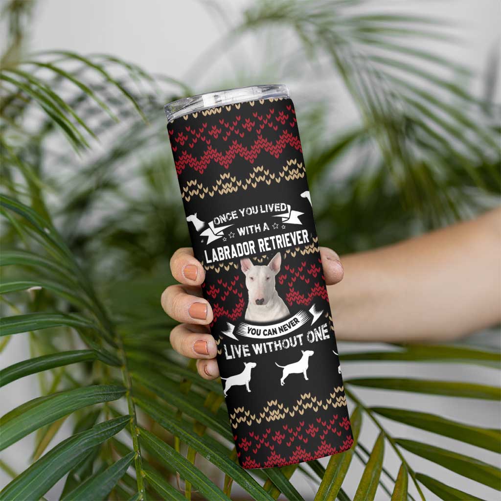 Christmas Bull Dog Terrier Skinny Tumbler Xmas Holiday Patterns - Wonder Print Shop