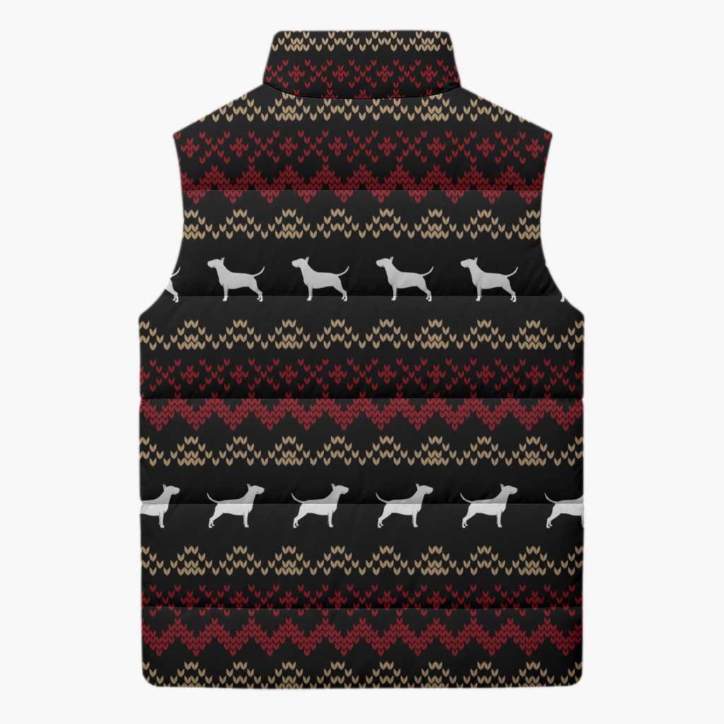 Christmas Bull Dog Terrier Sleeveless Puffer Jacket Xmas Holiday Patterns - Wonder Print Shop