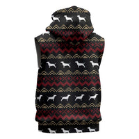 Christmas Bull Dog Terrier Sleeveless Zip Hoodie Xmas Holiday Patterns - Wonder Print Shop