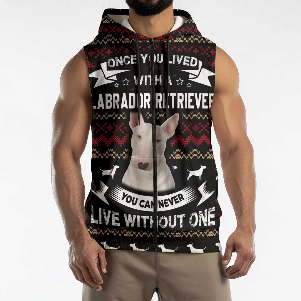 Christmas Bull Dog Terrier Sleeveless Zip Hoodie Xmas Holiday Patterns - Wonder Print Shop