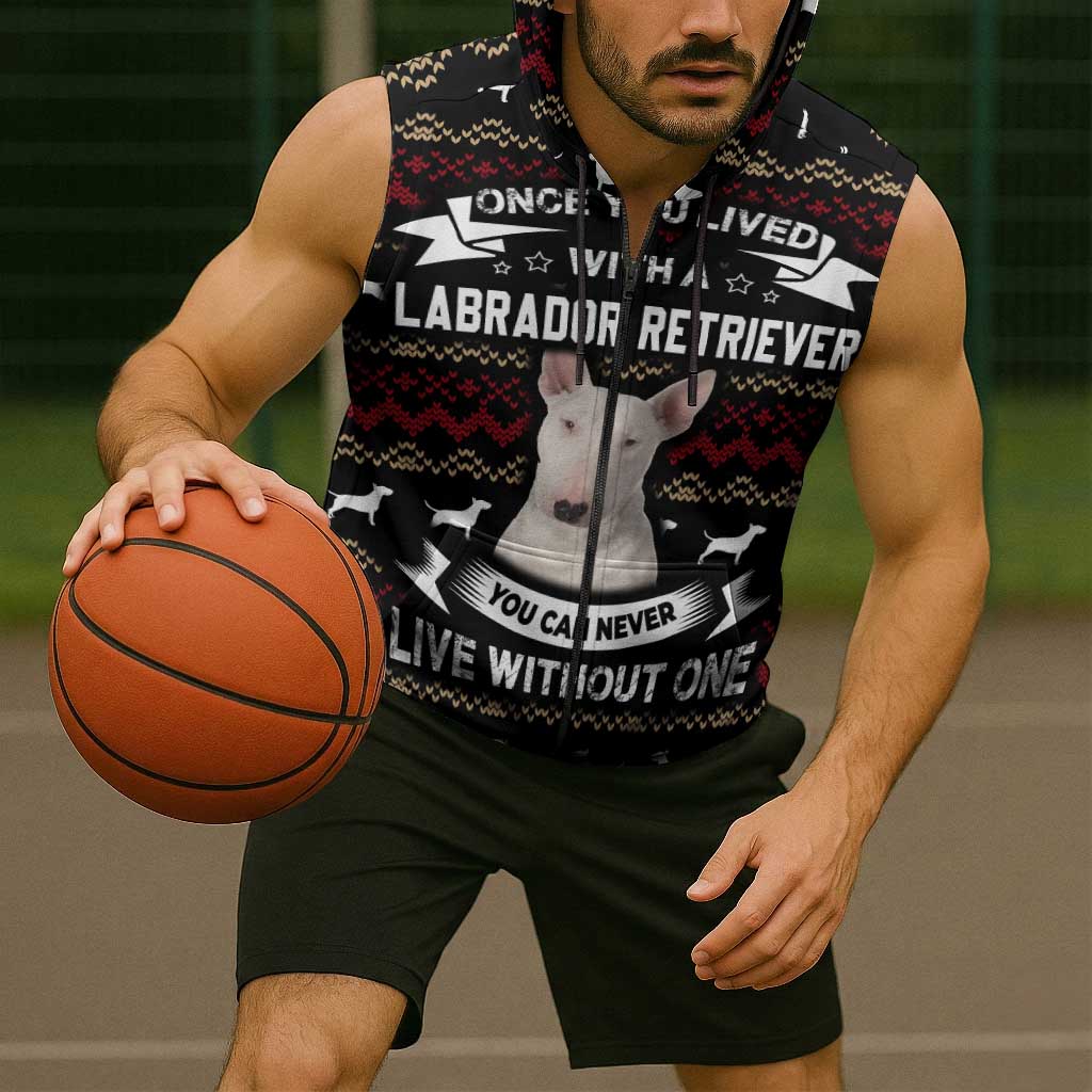 Christmas Bull Dog Terrier Sleeveless Zip Hoodie Xmas Holiday Patterns - Wonder Print Shop