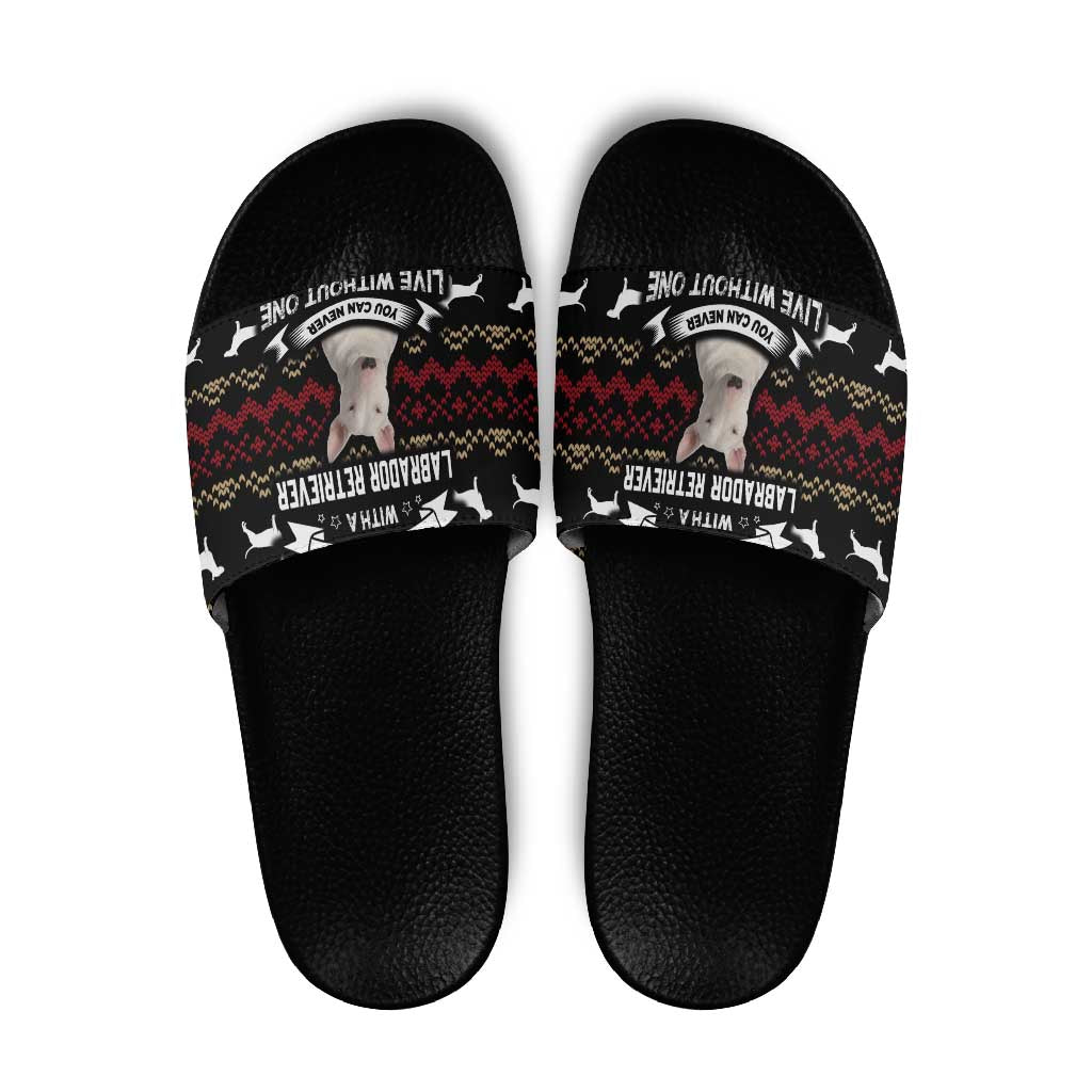 Christmas Bull Dog Terrier Slide Sandals Xmas Holiday Patterns - Wonder Print Shop