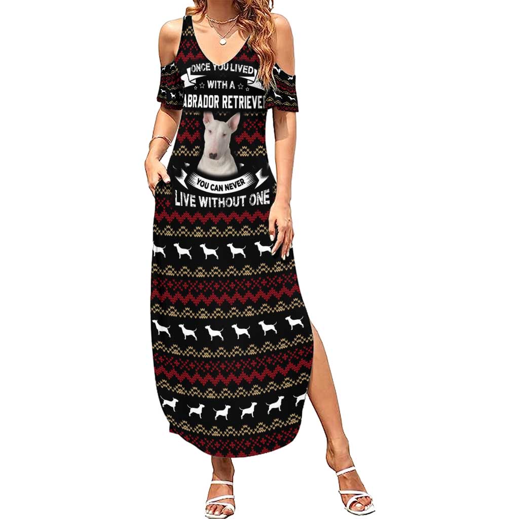 Christmas Bull Dog Terrier Summer Maxi Dress Xmas Holiday Patterns - Wonder Print Shop