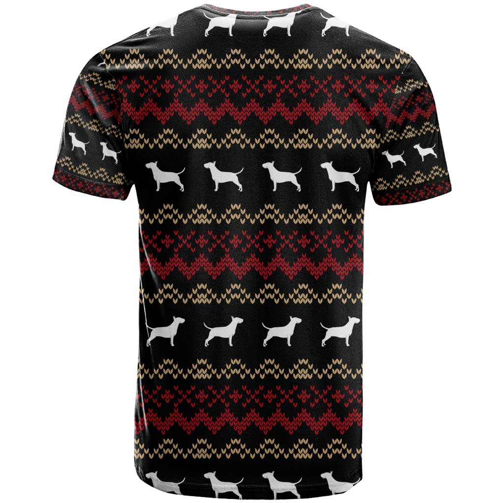 Christmas Bull Dog Terrier T Shirt Xmas Holiday Patterns - Wonder Print Shop