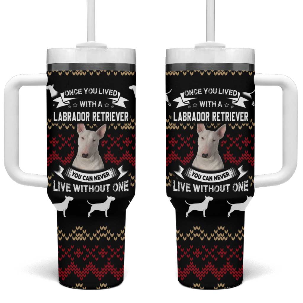 Christmas Bull Dog Terrier Tumbler With Handle Xmas Holiday Patterns - Wonder Print Shop