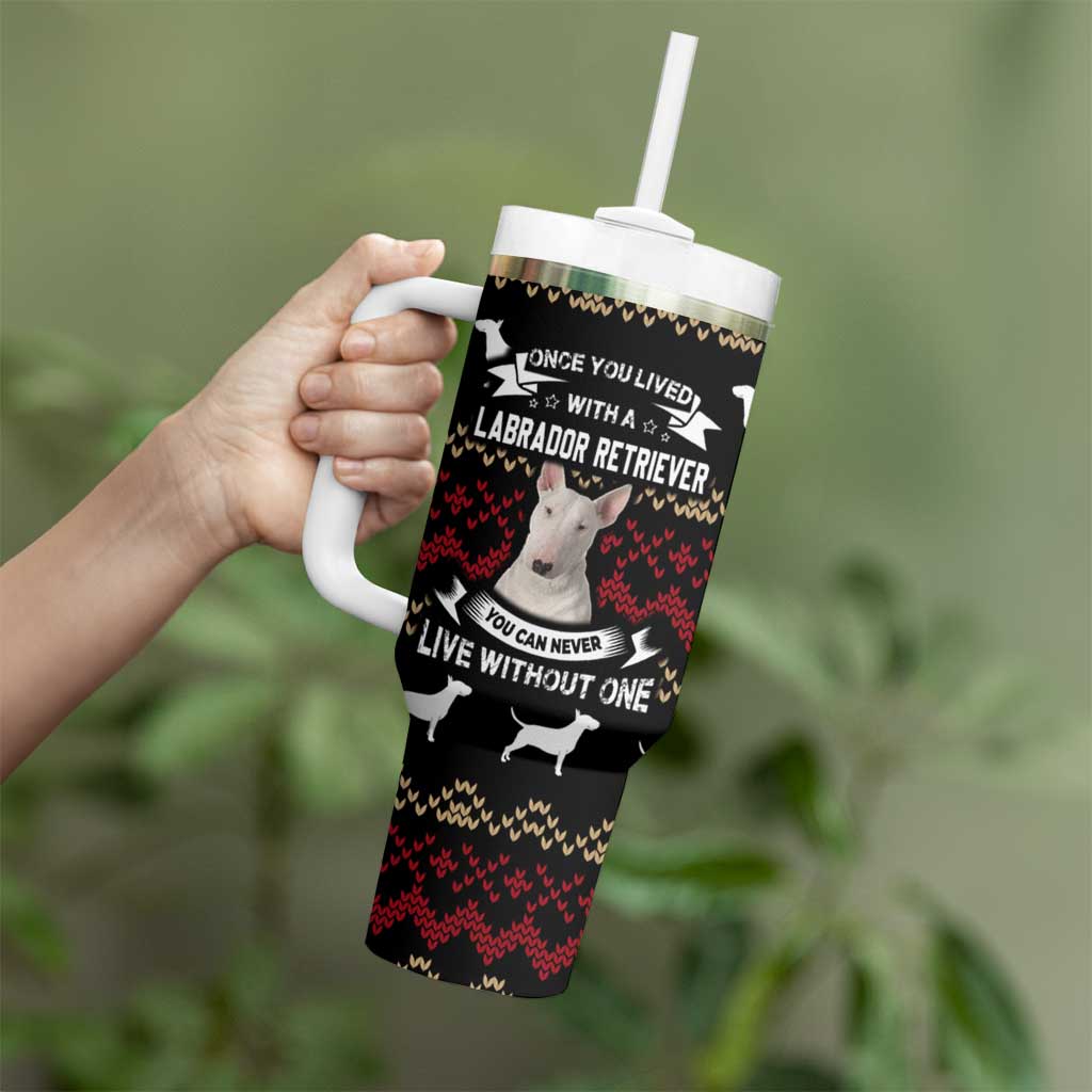 Christmas Bull Dog Terrier Tumbler With Handle Xmas Holiday Patterns - Wonder Print Shop