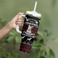 Christmas Bull Dog Terrier Tumbler With Handle Xmas Holiday Patterns - Wonder Print Shop