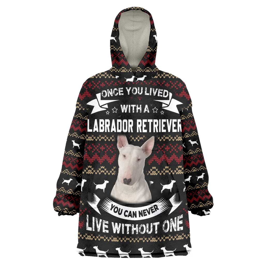 Christmas Bull Dog Terrier Wearable Blanket Hoodie Xmas Holiday Patterns - Wonder Print Shop