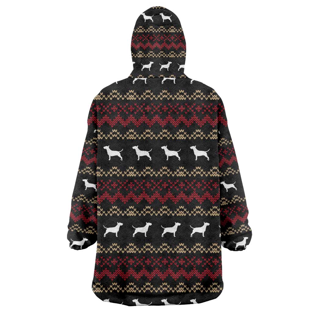 Christmas Bull Dog Terrier Wearable Blanket Hoodie Xmas Holiday Patterns - Wonder Print Shop