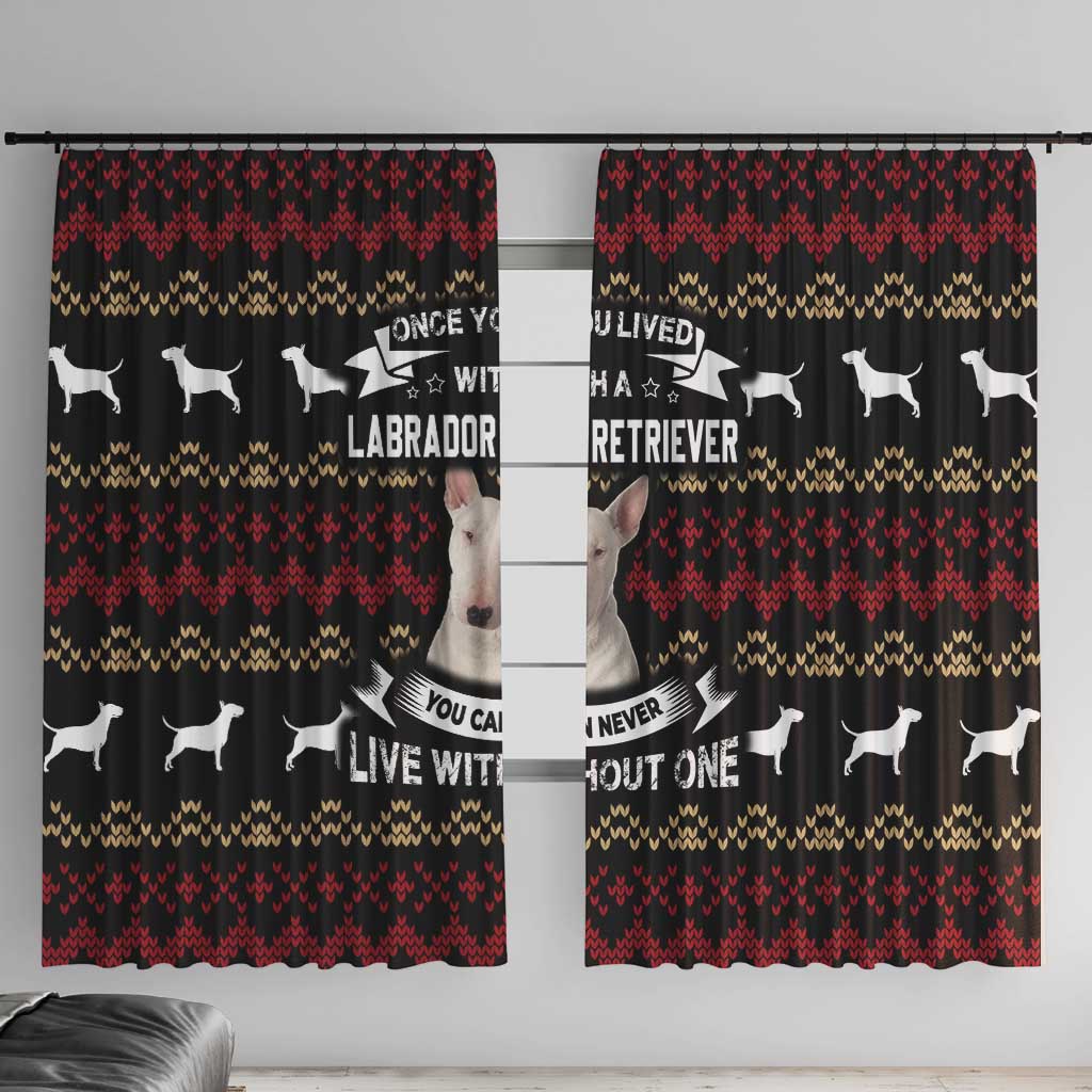 Christmas Bull Dog Terrier Window Curtain Xmas Holiday Patterns - Wonder Print Shop