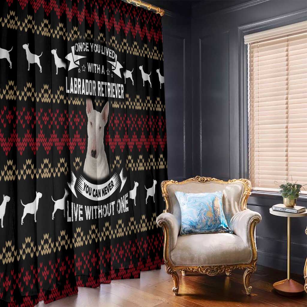 Christmas Bull Dog Terrier Window Curtain Xmas Holiday Patterns - Wonder Print Shop