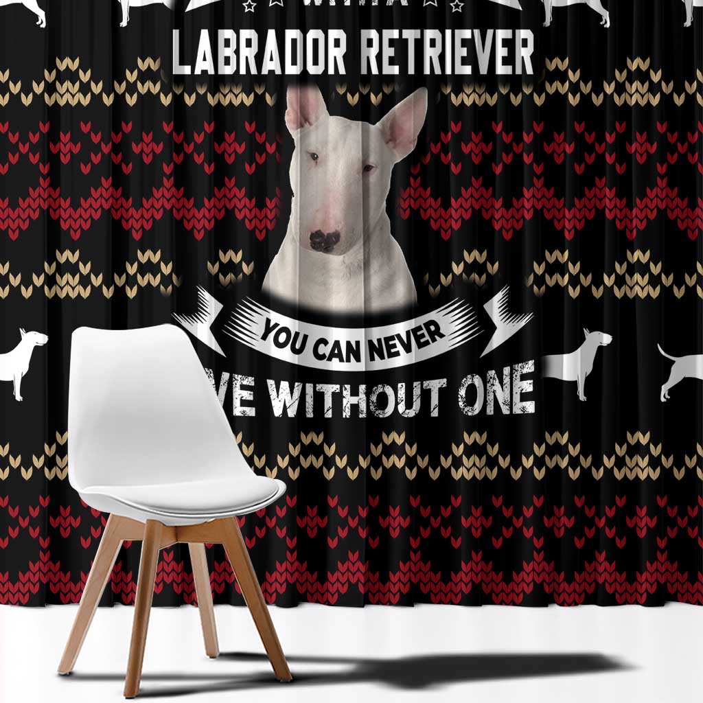 Christmas Bull Dog Terrier Window Curtain Xmas Holiday Patterns - Wonder Print Shop