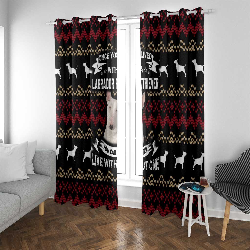 Christmas Bull Dog Terrier Window Curtain Xmas Holiday Patterns - Wonder Print Shop