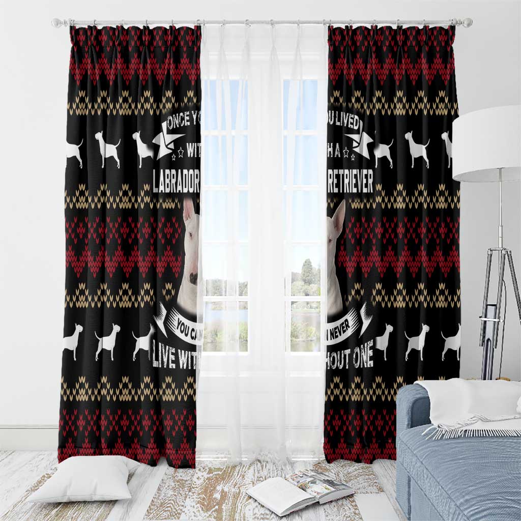 Christmas Bull Dog Terrier Window Curtain Xmas Holiday Patterns - Wonder Print Shop