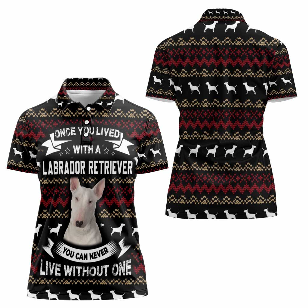 Christmas Bull Dog Terrier Women Polo Shirt Xmas Holiday Patterns - Wonder Print Shop