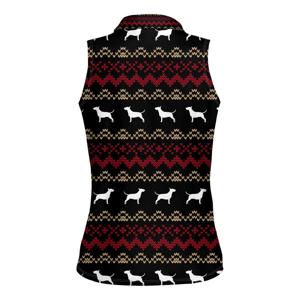 Christmas Bull Dog Terrier Women Sleeveless Polo Shirt Xmas Holiday Patterns - Wonder Print Shop