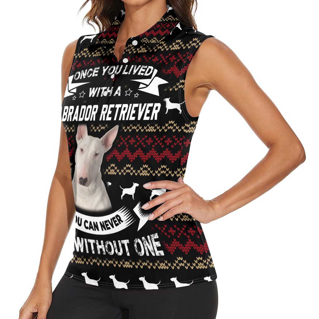 Christmas Bull Dog Terrier Women Sleeveless Polo Shirt Xmas Holiday Patterns - Wonder Print Shop