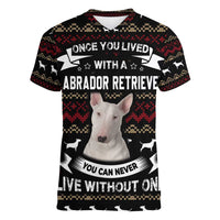 Christmas Bull Dog Terrier Women V-Neck T-Shirt Xmas Holiday Patterns - Wonder Print Shop