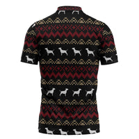 Christmas Bull Dog Terrier Zipper Polo Shirt Xmas Holiday Patterns - Wonder Print Shop