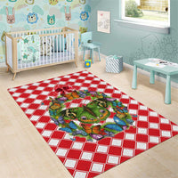 Christmas Butterfly Wreath Area Rug Xmas Holiday Patterns - Wonder Print Shop