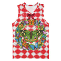 Christmas Butterfly Wreath Basketball Jersey Xmas Holiday Patterns - Wonder Print Shop