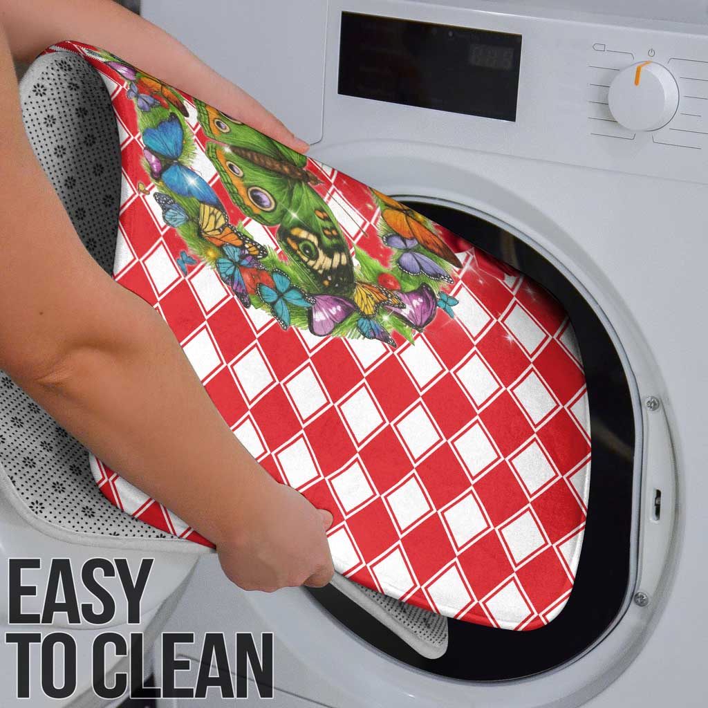 Christmas Butterfly Wreath Bathroom Set Xmas Holiday Patterns - Wonder Print Shop