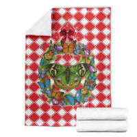 Christmas Butterfly Wreath Blanket Xmas Holiday Patterns - Wonder Print Shop