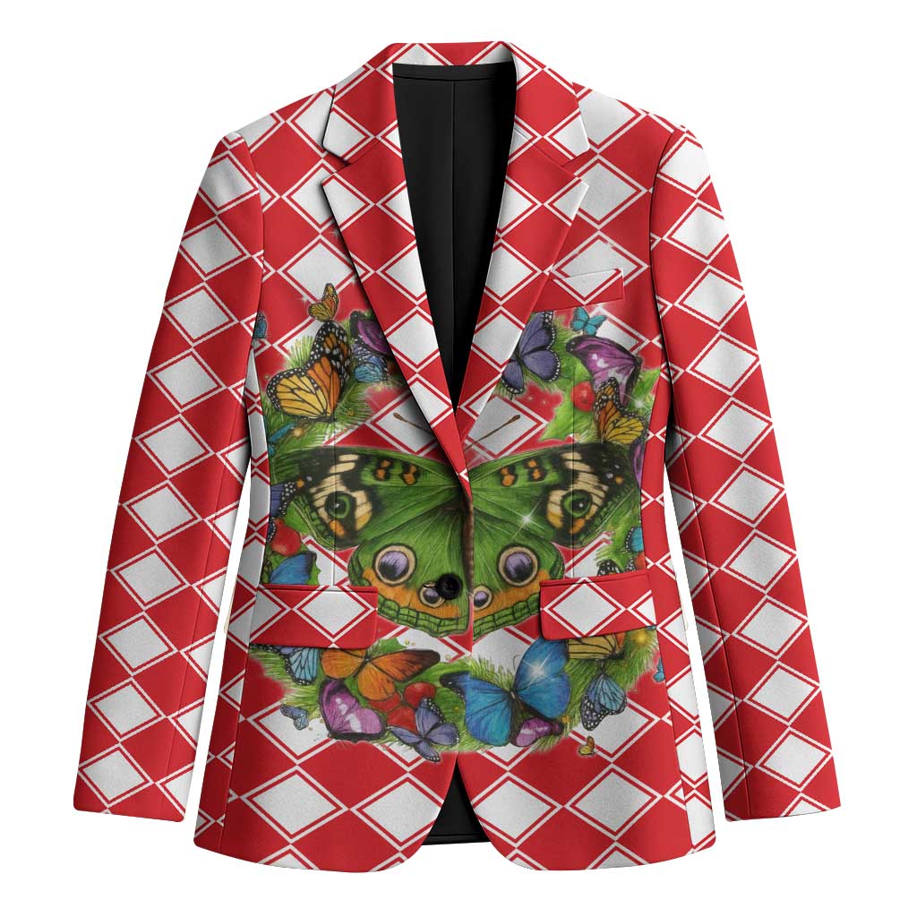 Christmas Butterfly Wreath Blazer Xmas Holiday Patterns - Wonder Print Shop