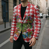Christmas Butterfly Wreath Blazer Xmas Holiday Patterns - Wonder Print Shop