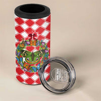 Christmas Butterfly Wreath 4 in 1 Can Cooler Tumbler Xmas Holiday Patterns - Wonder Print Shop