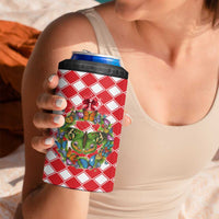 Christmas Butterfly Wreath 4 in 1 Can Cooler Tumbler Xmas Holiday Patterns - Wonder Print Shop
