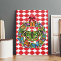 Christmas Butterfly Wreath Canvas Wall Art Xmas Holiday Patterns - Wonder Print Shop