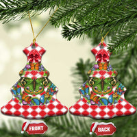 Christmas Butterfly Wreath Ceramic Ornament Xmas Holiday Patterns - Wonder Print Shop