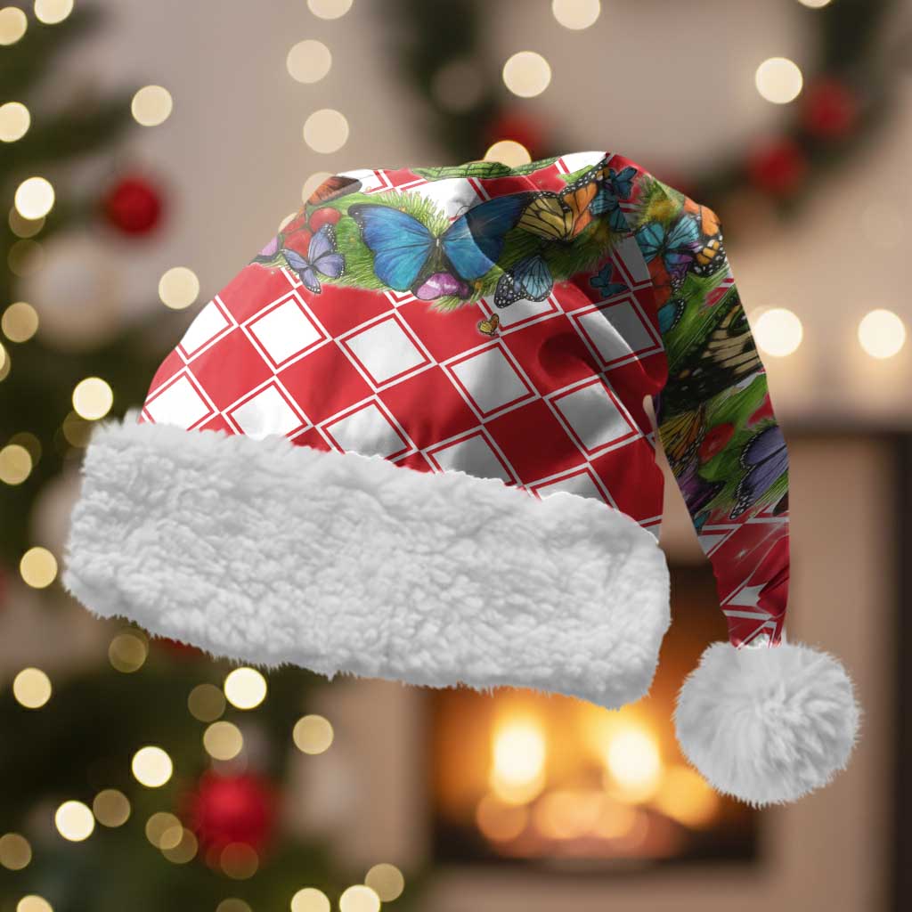 Christmas Butterfly Wreath Christmas Santa Hat Xmas Holiday Patterns - Wonder Print Shop