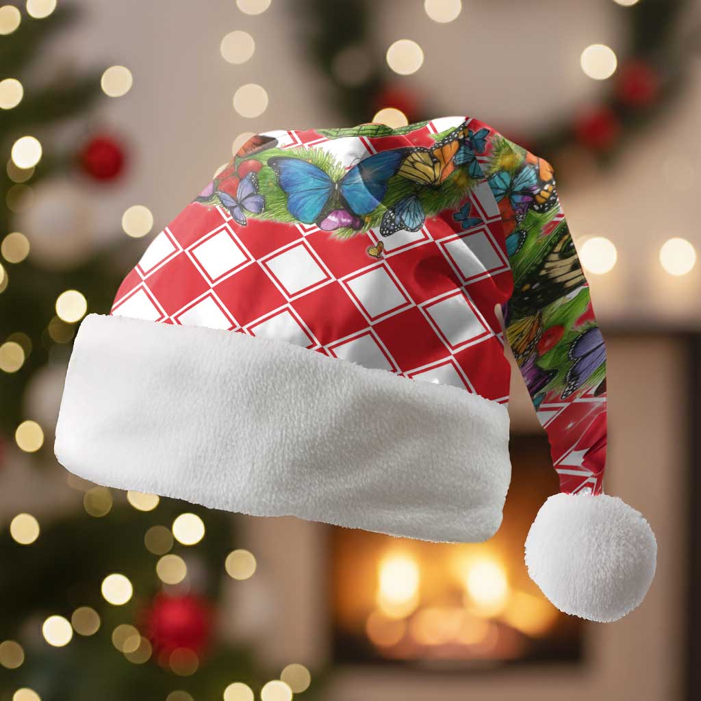 Christmas Butterfly Wreath Christmas Santa Hat Xmas Holiday Patterns - Wonder Print Shop