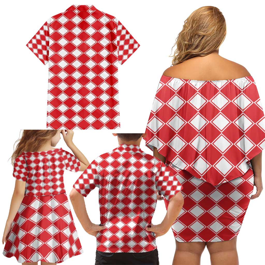 Christmas Butterfly Wreath Family Matching Off Shoulder Short Dress and Hawaiian Shirt Xmas Holiday Patterns - Wonder Print Shop