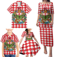 Christmas Butterfly Wreath Family Matching Puletasi and Hawaiian Shirt Xmas Holiday Patterns - Wonder Print Shop