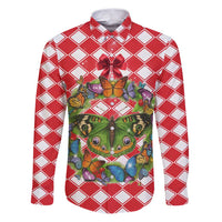 Christmas Butterfly Wreath Family Matching Puletasi and Hawaiian Shirt Xmas Holiday Patterns - Wonder Print Shop