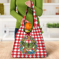 Christmas Butterfly Wreath Grocery Bag Xmas Holiday Patterns - Wonder Print Shop