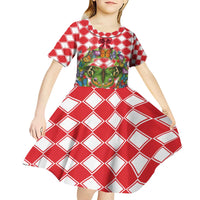 Christmas Butterfly Wreath Kid Short Sleeve Dress Xmas Holiday Patterns - Wonder Print Shop