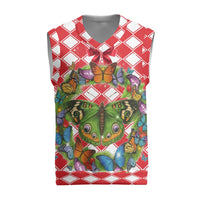 Christmas Butterfly Wreath Christmas Knitted V-Neck Vest Xmas Holiday Patterns - Wonder Print Shop
