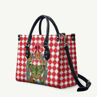 Christmas Butterfly Wreath Leather Bag Xmas Holiday Patterns - Wonder Print Shop