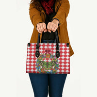 Christmas Butterfly Wreath Leather Bag Xmas Holiday Patterns - Wonder Print Shop
