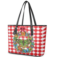 Christmas Butterfly Wreath Leather Tote Bag Xmas Holiday Patterns - Wonder Print Shop