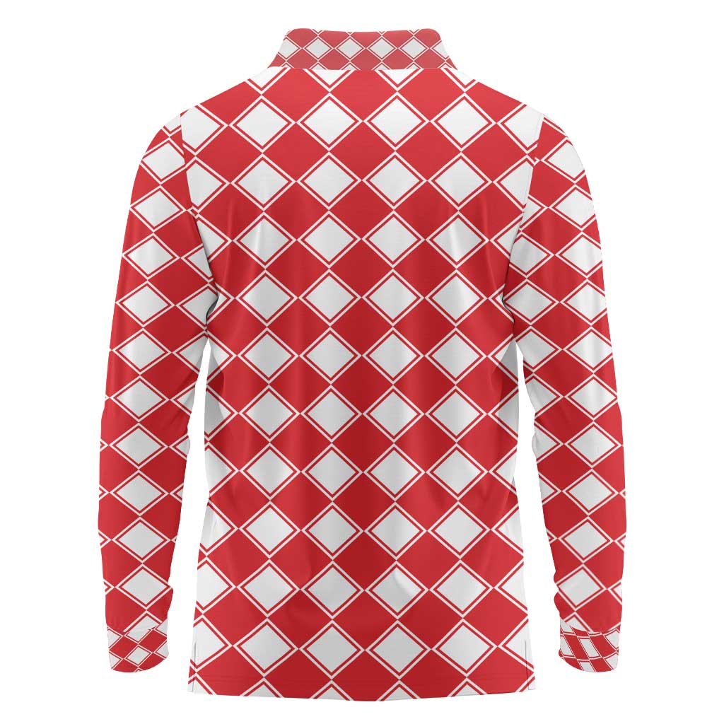 Christmas Butterfly Wreath Long Sleeve Polo Shirt Xmas Holiday Patterns - Wonder Print Shop